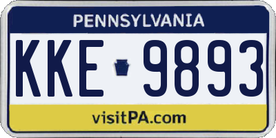 PA license plate KKE9893