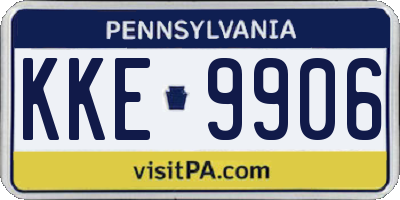 PA license plate KKE9906