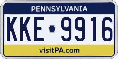 PA license plate KKE9916