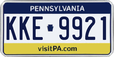 PA license plate KKE9921