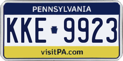 PA license plate KKE9923