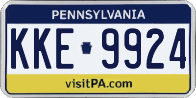 PA license plate KKE9924