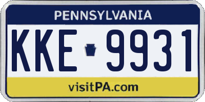PA license plate KKE9931