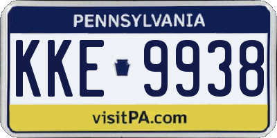 PA license plate KKE9938