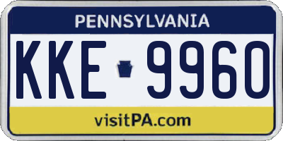 PA license plate KKE9960