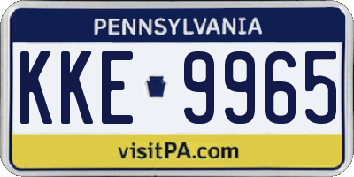 PA license plate KKE9965