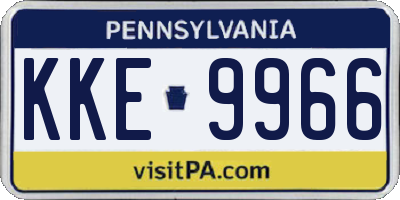 PA license plate KKE9966
