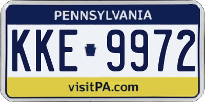 PA license plate KKE9972