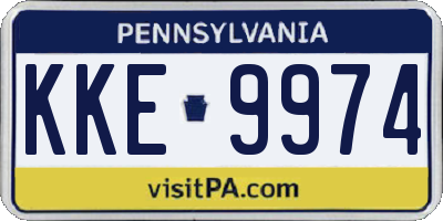 PA license plate KKE9974