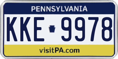PA license plate KKE9978