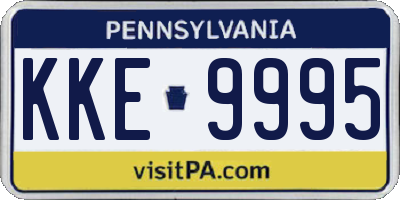 PA license plate KKE9995