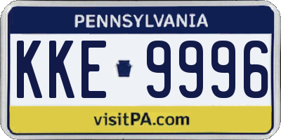 PA license plate KKE9996