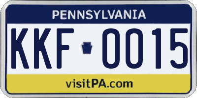PA license plate KKF0015
