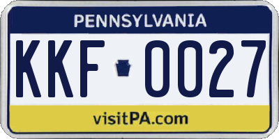 PA license plate KKF0027