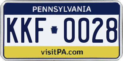 PA license plate KKF0028