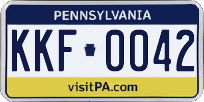 PA license plate KKF0042