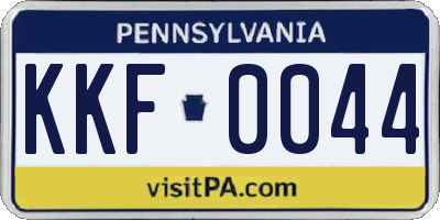 PA license plate KKF0044