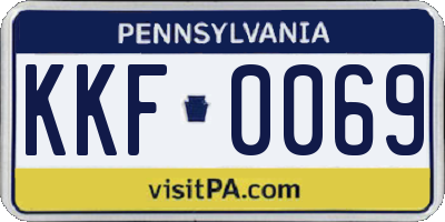 PA license plate KKF0069