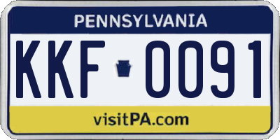 PA license plate KKF0091