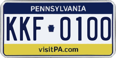 PA license plate KKF0100