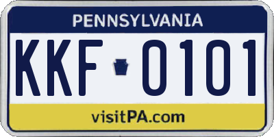 PA license plate KKF0101