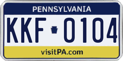 PA license plate KKF0104