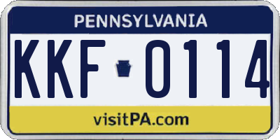 PA license plate KKF0114