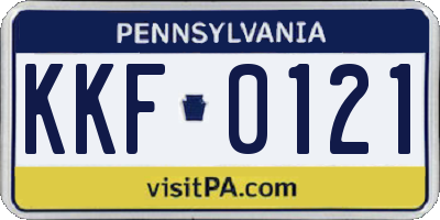 PA license plate KKF0121