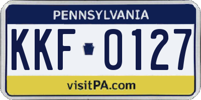 PA license plate KKF0127