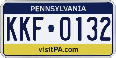 PA license plate KKF0132