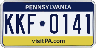 PA license plate KKF0141