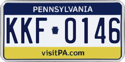 PA license plate KKF0146