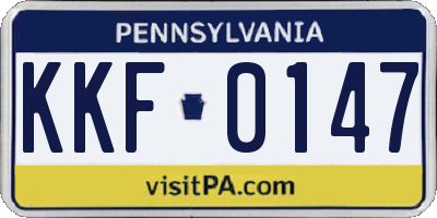 PA license plate KKF0147