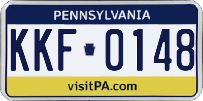 PA license plate KKF0148