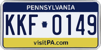 PA license plate KKF0149