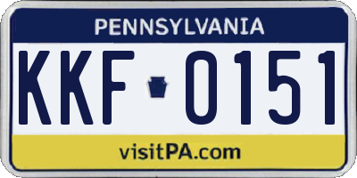 PA license plate KKF0151