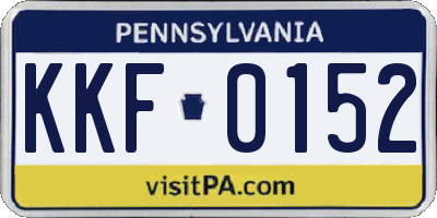 PA license plate KKF0152