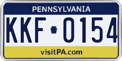 PA license plate KKF0154