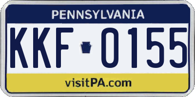 PA license plate KKF0155