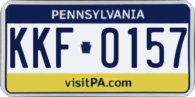 PA license plate KKF0157
