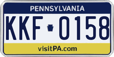 PA license plate KKF0158