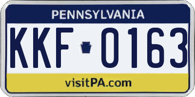 PA license plate KKF0163