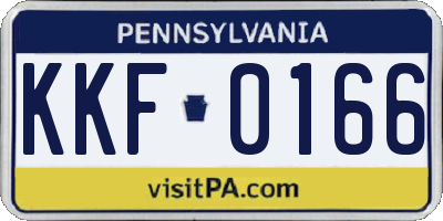 PA license plate KKF0166