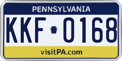 PA license plate KKF0168