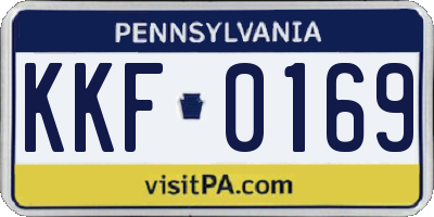 PA license plate KKF0169