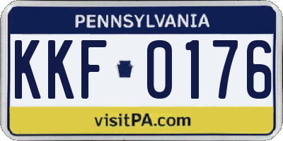 PA license plate KKF0176