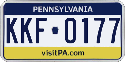 PA license plate KKF0177