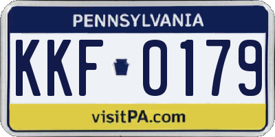 PA license plate KKF0179