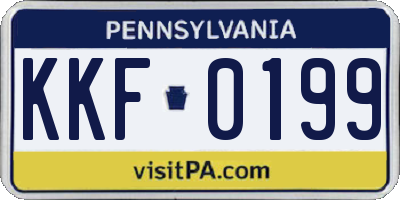 PA license plate KKF0199