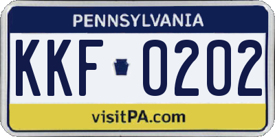 PA license plate KKF0202